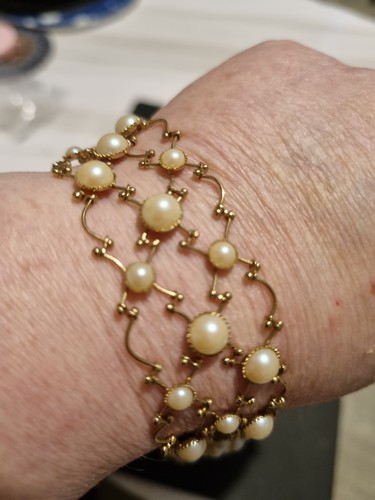 Bracelet gold tone - gold, wide