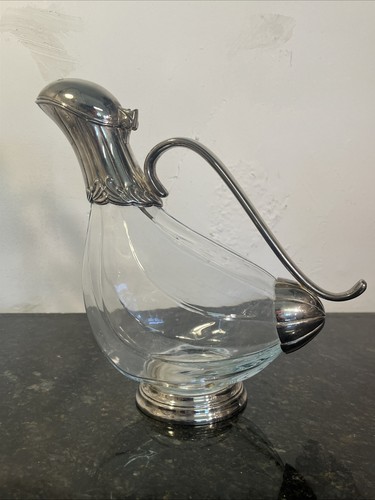 Silver plated glass claret - plated, jug