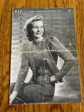 Patons and Baldwins 837 Vintage 1940's Wartime Original Knitting Pattern