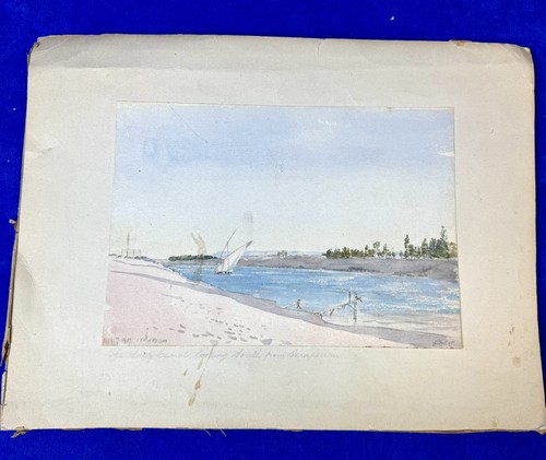 Ww1 watercolour painting suez - ww1,