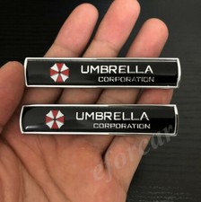 2x Metal Black Resident Evil Umbrella Corporation Emblem Car Badge Decal Sticker