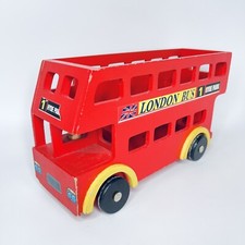 Vintage London Bus Wooden Toy Double Decker Red 1 Hyde Park 26X14X9 CM