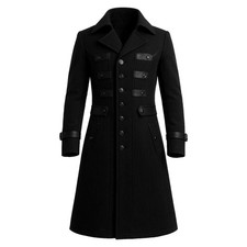 Men Gothic Wool Blend Trench