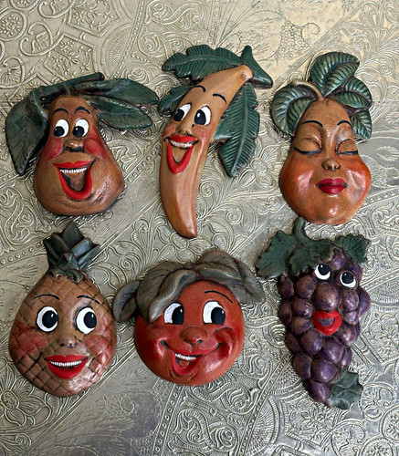 Vintage handmade ceramic - , fruit
