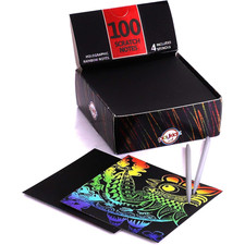 Kids Scratch Art Paper Rainbow 100 Note Sheets with Stencils Blank Pads Craft