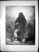 Original Old Antique Print In