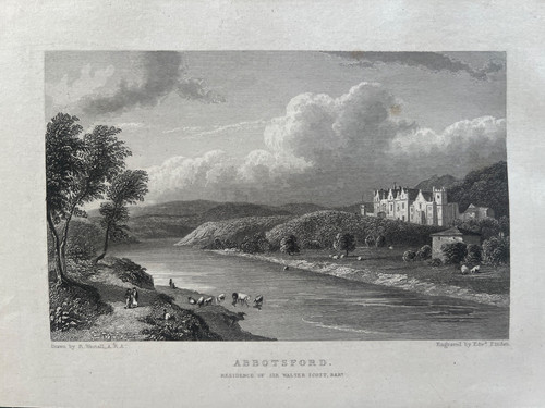 1829 antique print abbotsford - antique, print;