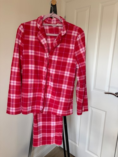 Red pink check fleece - m&s,