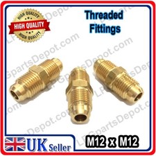 M12 x M12 metal BRASS threaded