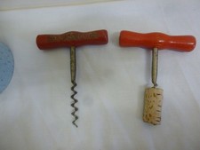 2 x Vintage Wooden Handled