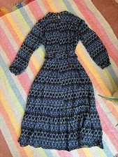 Whistles Blue Lined Belted Maxi Dress Size 12