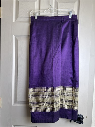 Purple thai sarong wrap skirt - purple,