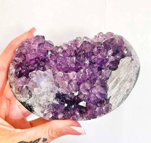 Large amethyst heart cluster - amethyst,