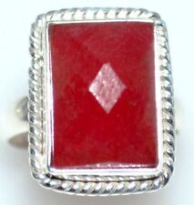 Ruby Red JADE Sterling SILVER
