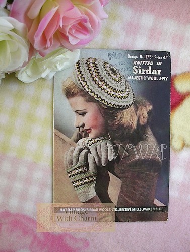Vintage 1940s knitting pattern - vintage,