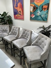 Set of 4 Grey TIDES Bar Stools