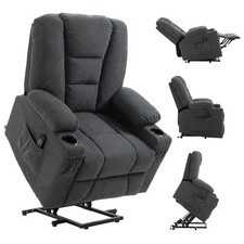 HOMCOM Riser and Recliner Chair w/ Remote, Lift Chair for Elderly, Charcoal Grey