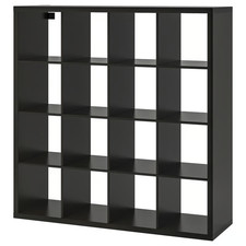 IKEA KALLAX Shelving Unit Black Cube Storage Display Bookcase Rack 147x147cm