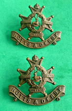 NOTTS & DERBY REGIMENT - PAIR OF OSD COLLAR BADGES - SHERWOOD FORESTERS