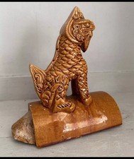 Unusual Antique Chinese Sancai  Glaze Roof Tile Sculptural Figure Late 19th Cent