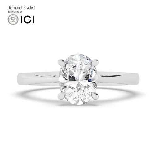 Oval diamond engagement ring - diamond,