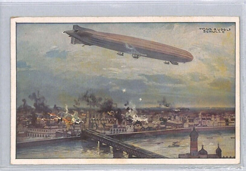 Germany ww1 postcard zeppelin - germany,