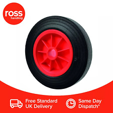 Premium 160mm Solid Rubber Trolley Wheel with Plastic Centre 12.7mm Bore UK