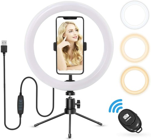 Led ring light selfie - led, light,