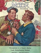 DECEMBER 1948 MOTOR MAGAZINE CARS TOOLS PARTS OLDSMOBILE V-8 NASH BATTERIES