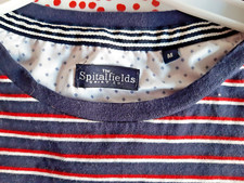 Ladies Cotton T Shirt/Top.  From The Spitalfields Shirt Co. Navy/Red/White.  M.