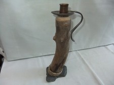 David Wright Arts & Crafts Style Driftwood Candle Holder On Slate Base 25x8x6cm