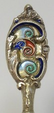 Antique Sterling Silver Plique-a-Jour & Enamel Spoon – c1920 by DAVID ANDERSEN