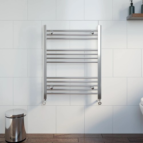 Heated towel rail chrome 750 - heated,