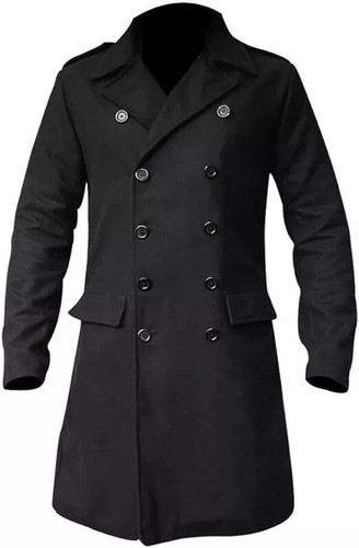 Mens black classic overcoat - mens,