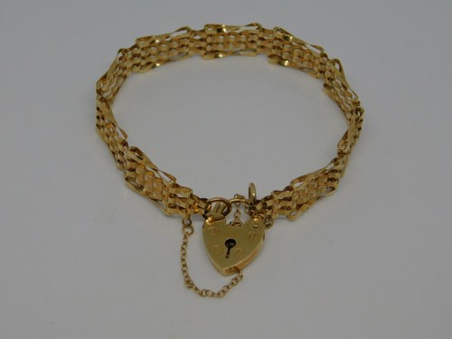 9ct gold bar gate - bar,
