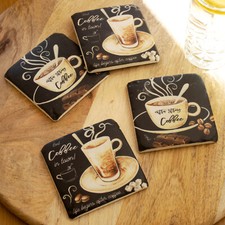 Set Of 4 Coffee House Coasters