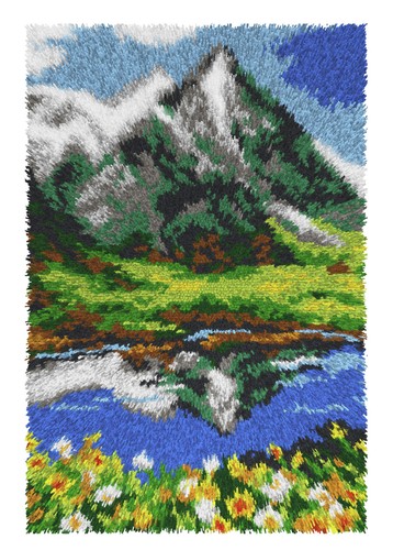 Mountains latch hook kit - kit,, rug