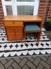 Vintage Teak Nathan Mid Century Dressing Table Desk With Stool Can Deliver 