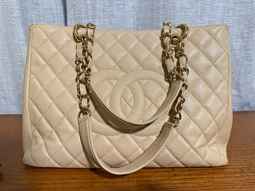 Chanel beige quilted large - beige,