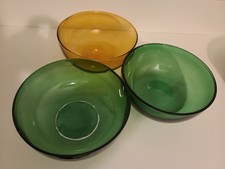 IKEA glass bowls green mustard yellow gold small medium decor xmas 15cm x 5.5cm
