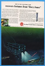 1966 RCA Electron Tube US Navy Undersea Recovery Vehicle Underwater TV Print Ad