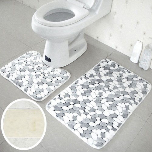 2pcs pebbles bath mat pedestal - 2pcs,