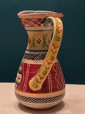 UNUSUAL VINTAGE MID CENTURY ITALIAN ARS ARTIGIANA DERUTA HAND PAINTED POTTERY 9"