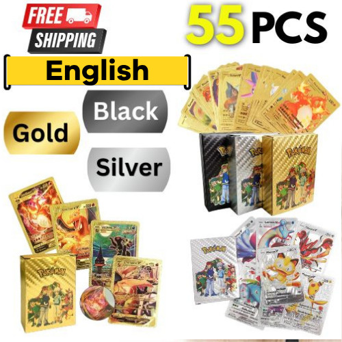 55pcs pokemon card - card, foil