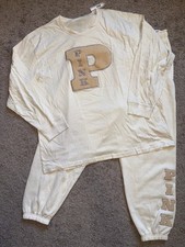 NWT PINK by VICTORIA'S SECRET 2-PC IVY FLEECE CAMPUS SHIRT & SWEATPANTS - XL XXL