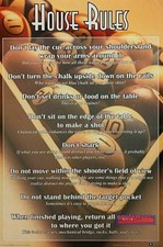662450 Pool Hall Billiards House Rules 2006 Mantis Design Poster