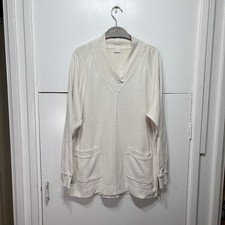 Poetry Jumper Cream Hemp Cotton Front Pockets Pullover Relaxed UK 8 US 4