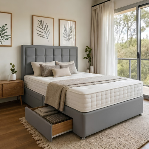 Plush divan bed set - divan, with