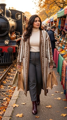 Womens aztec geometric duster - geometric,