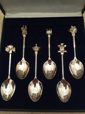 Charles and Diana 6 commemorative spoons in box silver plated